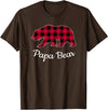 Papa & Mama Bear Outfit Papa Bear Pajama Red Buffalo Plaid T-Shirt - Brown