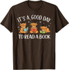 Cute Highland Cow Reading Book Lover It's A Good Day to Read A Book Highland Cow Bookworm T-Shirt - Brown