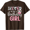 Cow Birthday Shirt For Family Men Women Cow Lover Sister Of The Birthday Girl Farm Cow 1 St Birthday Girl T-Shirt - Brown