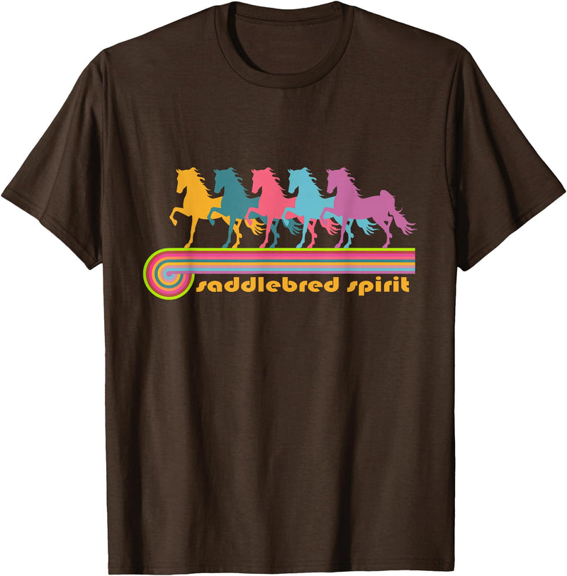 Saddlebred Spirit | NickerStickers Retro Saddlebred Horses T-Shirt - Brown