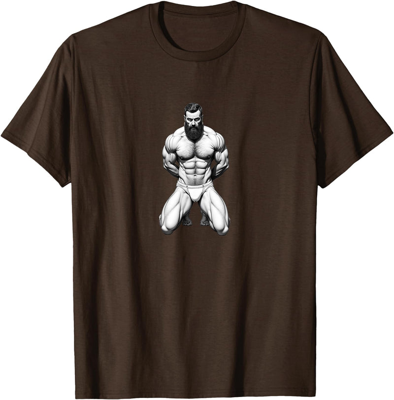 Jay Moe Design Bear, Pride, Gay Pride, Bear Pride Flag, Gay, Rainbow Flag T-Shirt - Brown