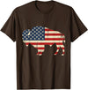 Bison American Buffalo Patriotic Heritage Lr Vintage Buffalo American Flag USA Bison Lover Wildlife T-Shirt - Brown