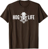 HOG LIFE Creationz Co. HOG LIFE Hog Hunter Javelina Hunting - Wild Boar Pigs T-Shirt - Brown