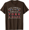 Official Get Hopped Apparel Funny Pork and Beans Shirt - Novelty Gift T-Shirt - Brown