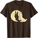 Rabbit Shadow Peace Sign T-Shirt in Brown