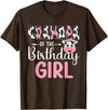 Cow Birthday Shirt For Family Men Women Cow Lover Grandpa Of The Birthday Girl Farm Cow 1 St Birthday Girl T-Shirt - Brown