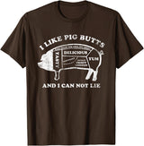 Pink Ink Art Funny I Like Pig Butts And I Can Not Lie T-Shirt T-Shirt - Brown