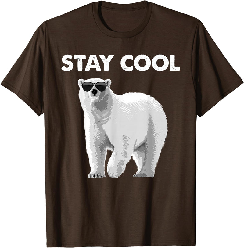 Polar Bear Gift Polar Bear Accessories & Stuff Cool Polar Bear Design for Men Women Kids Polar Bear Lover T-Shirt - Brown