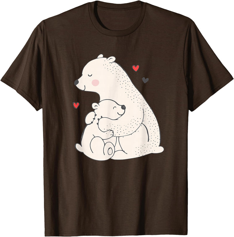 Sassy Southern Charm & Grace Cute & Unique Polar Bear Mama & Baby Cub Love T-Shirt & Gift T-Shirt - Brown