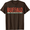 USAClassicTeez Buffalo New York Retro Vintage Gift T-Shirt - Brown