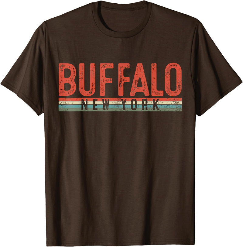 USAClassicTeez Buffalo New York Retro Vintage Gift T-Shirt - Brown