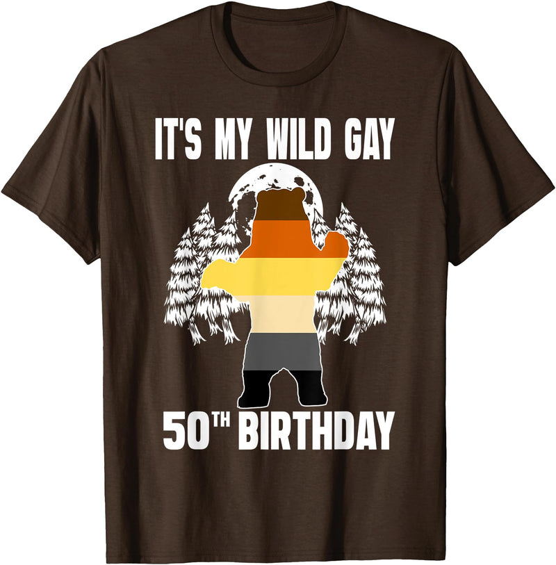 LGBT Boys Birthday - Gay Bear Pride Bday ÄYXPco 50 Years Old Birthgay Boy - LGBTQ Birthday Rainbow Gay Bear T-Shirt - Brown