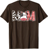 Cow Mom Gift Co. Cow Mom or Dad Birthday Farm Birthday Party T-Shirt - Brown