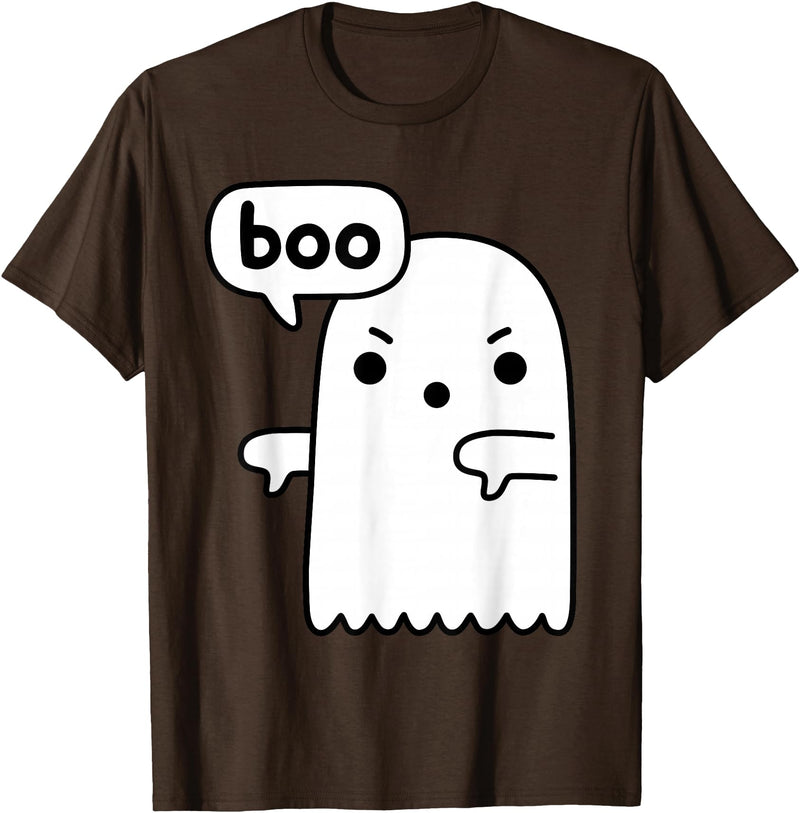 Ghost of disapproval Shirts Gifts Funny Thumbs Down Ghost Screaming Boo Disapproval T-Shirt - Brown