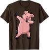 Cool Dabbing Animals Gift Shop Dabbing Pig Farm Animal Lover Farmer Men Women Kids T-Shirt - Brown