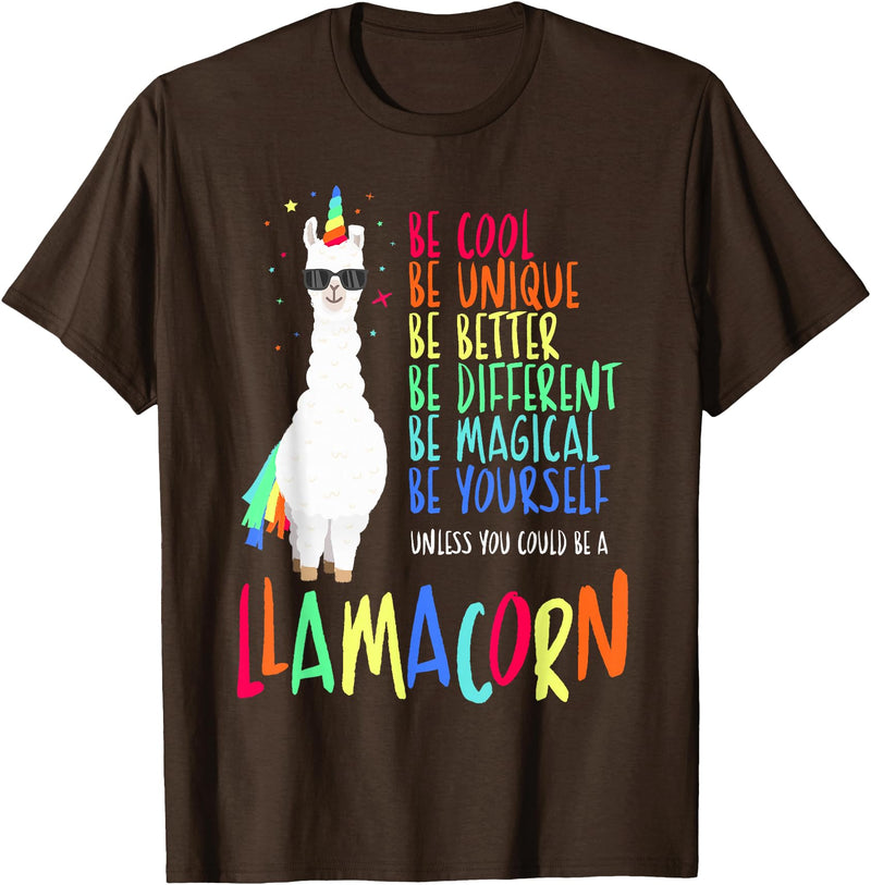 CuisineDuCool Funny Llamacorn - Funny Cute Llama Unicorn T-Shirt - Brown