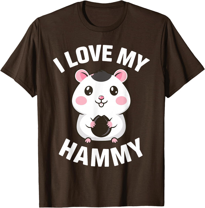 Cute Hamster Design for Men Women Kids Pet Hamster Lovers T-Shirt - Brown