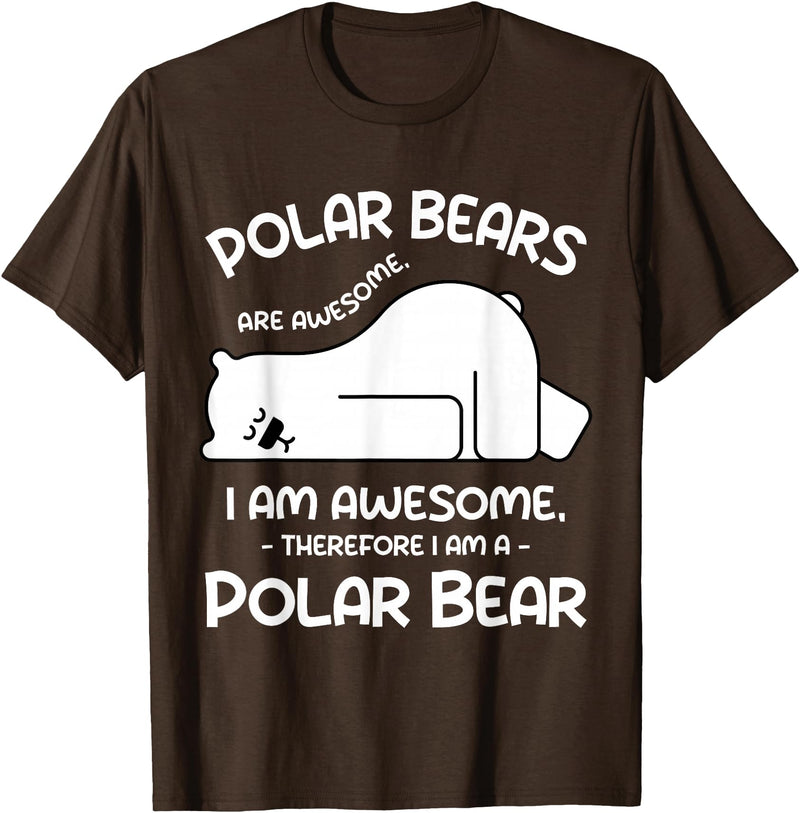 Polar Bear Arctic Funny Cool Humor Funny Cool Arctic Animal Saying Humor Quote Vibes Polar Bear T-Shirt - Brown