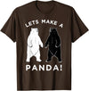 Make Panda Apparel Lets Make A Panda Funny Black Polar Bear T-Shirt - Brown