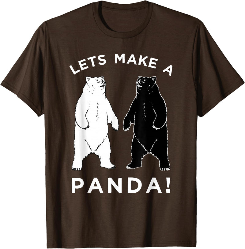 Make Panda Apparel Lets Make A Panda Funny Black Polar Bear T-Shirt - Brown