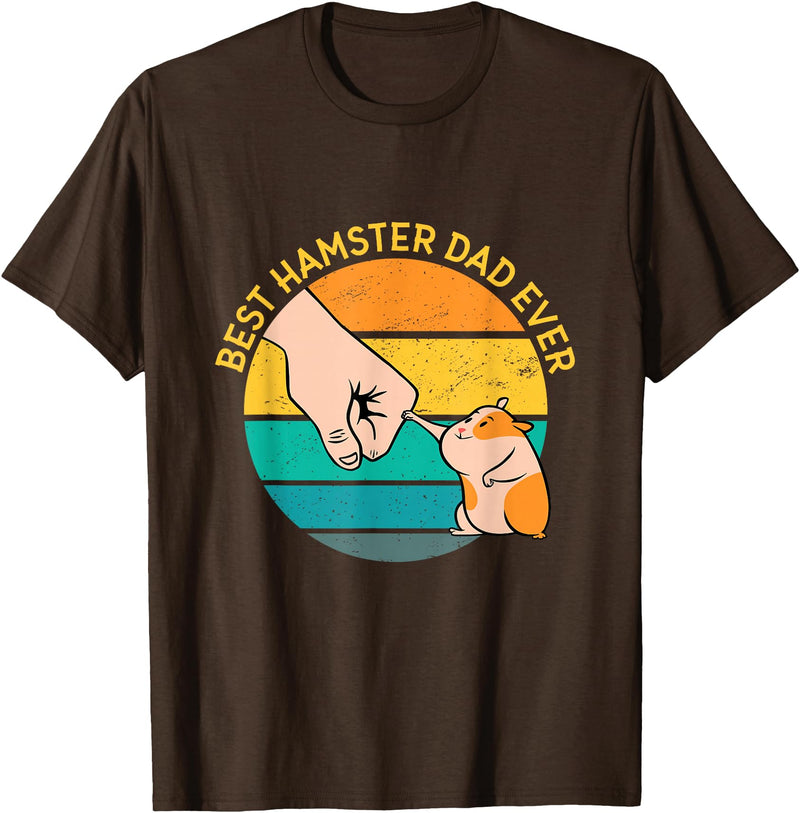 Best Hamster Dad Ever Hamster Dad Gift T-Shirt - Brown