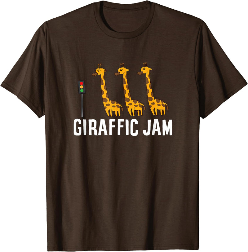 Africa Giraffe Gifts and Giraffe Sayings Funny Giraffic Jam Cute Giraffe Giraffe Pun Cute Giraffe T-Shirt - Brown
