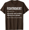 Fishing Enthusiast Designs by A Bass Fishing Lover Fisherman Angler Fishtrovert Definition Funny Fishing Lover T-Shirt - Brown