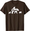 Matching Bear Family Shirt Apparel Vintage Papa Bear 3 Cubs Father's Day T-Shirt - Brown
