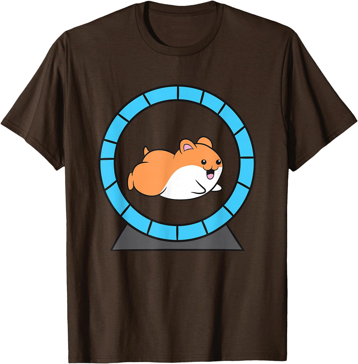 Hamster in a Hamster Wheel Pet Hamster T-Shirt - Brown