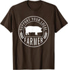 Support Farmers Farmers Market Support Your Local Pig Farmer Rancher T-Shirt - Brown