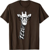 Giraffe with Glasses Zoo Animal Giraffe with Glasses for Zoo Animal Lovers T-Shirt - Brown