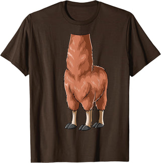 HalloweenCentre Co. Easy Llama Costume Llama Body Headless Llama Costume T-Shirt - Brown