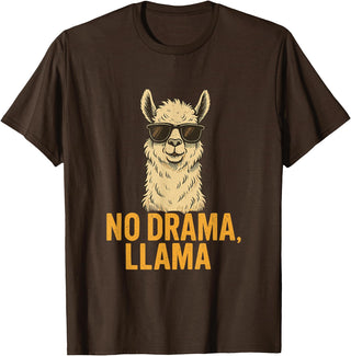 Am End Fashion No Drama, Llama - Cool Look T-Shirt - Brown
