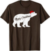 Matching Santa Polar Bear Christmas Gifts Polar Bear Animal Lover Xmas Santa Hat Polar Bear Christmas T-Shirt - Brown