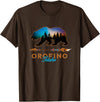 KAEDAM Graphic Art: Orofino Idaho Gifts Orofino Idaho Bear Starry Night Sky Forest Novelty Souvenir T-Shirt - Brown