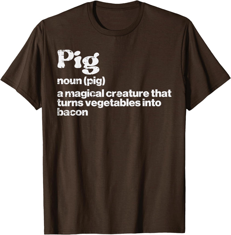 BBQ Barbecue Shirts Men Women Grilling Gifts Pig Definition Bacon Funny Bbq Barbecue Grill Men Women Kids T-Shirt - Brown