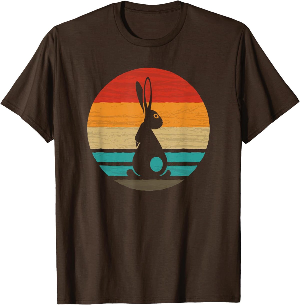 Rabbit Retro Style Vintage T-Shirt in Brown