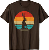 Rabbit Retro Style Vintage T-Shirt in Brown