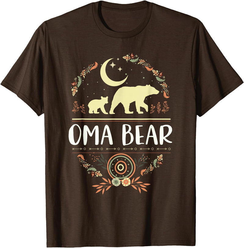 Matching Family Grandma Bear Boho by Foxio Grandma Bear Floral Family Fun Boho Bear T-Shirt - Brown