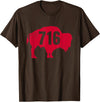 EmmaLoo Tees Buffalo New York BFLO B-Lo WNY Shirts 716 Area Code Buffalo New York BFLO WNY T-Shirt T-Shirt - Brown