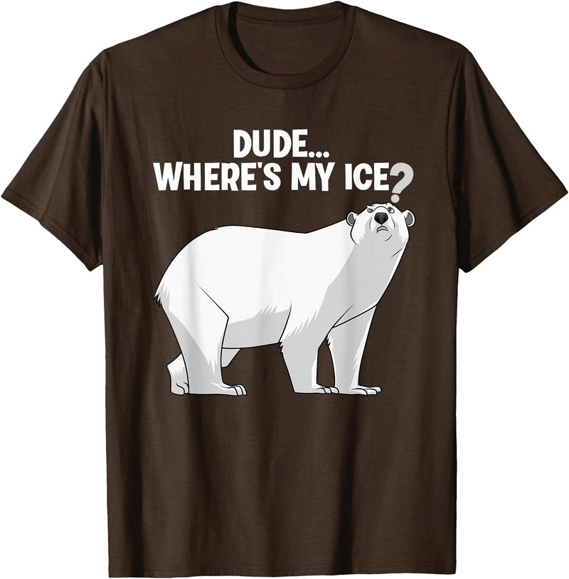 Polar Bear Gift Polar Bear Accessories & Stuff Best Polar Bear Design For Men Boys Kids Polar Bear Lover T-Shirt - Brown