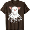 Ghost Pig Farm Halloween Costume Animal Lover Ghost Pig Costume Pig A Boo Farmer Animal Halloween Costume T-Shirt - Brown