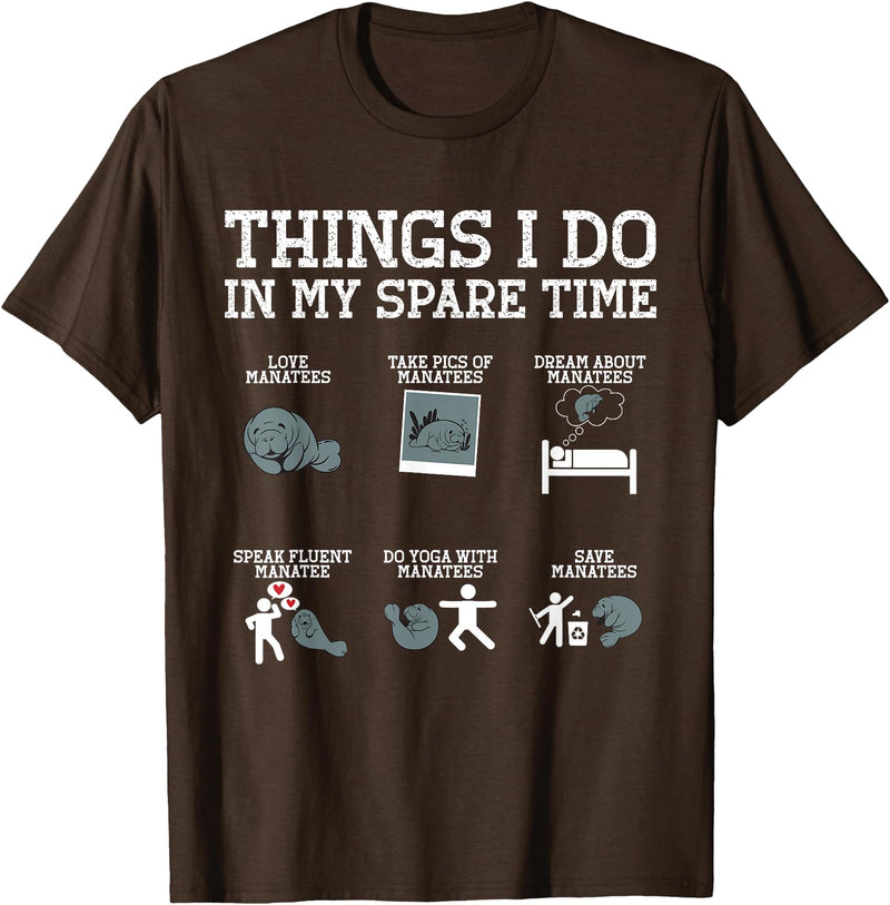 Manatee Gifts & Manatee Lover Apparel Manatee Round Tail Sea Cows T-Shirt - Brown