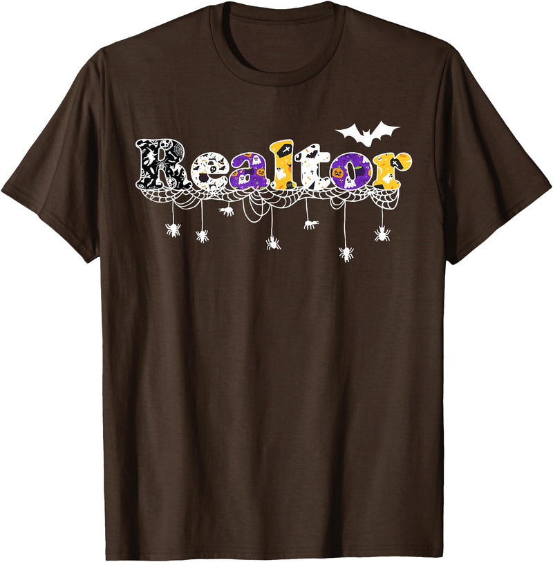 Realtor Halloween Costume Realtor Halloween Real Estate Agency T-Shirt - Brown