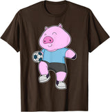 Snabdesign84 Pig Soccer player Soccer Sports T-Shirt - Brown
