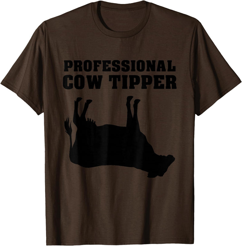 Cow Tipping Apparel Professional Cow Tipper - Cow Tipping T-Shirt - Brown