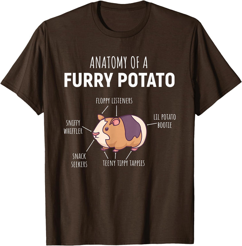 Sweet Anatomy of a Furry Potato Guinea Pig Gifts Anatomy of A Furry Potato Guinea Pig Lover Gift T-Shirt Small - Brown