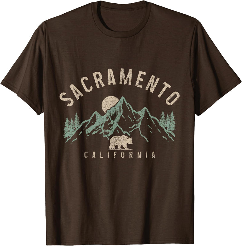 We Love Sacramento California Sacramento California Mountains Bear Nature Lover Vintage T-Shirt - Brown