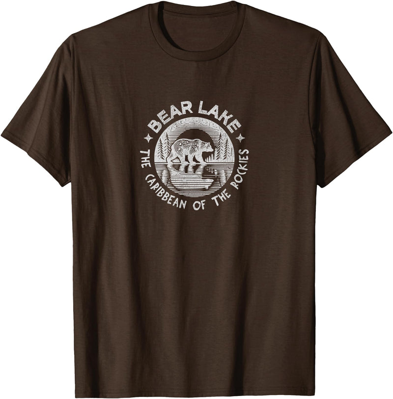 Bear Lake The Caribbean Of The Rockies Utah Idaho Bear Lake Vintage The Caribbean Of The Rockies Utah Idaho T-Shirt - Brown