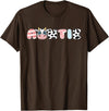 Cow Matching Family Outfit Costume Apparel Auntie Girl Birthday Matching Family Cow Farm Animal Aunt T-Shirt - Brown